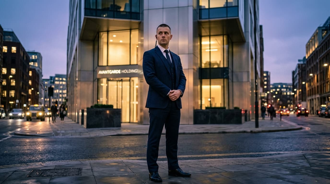 YSF Protection Limited Professional Security Officer on duty in Central London